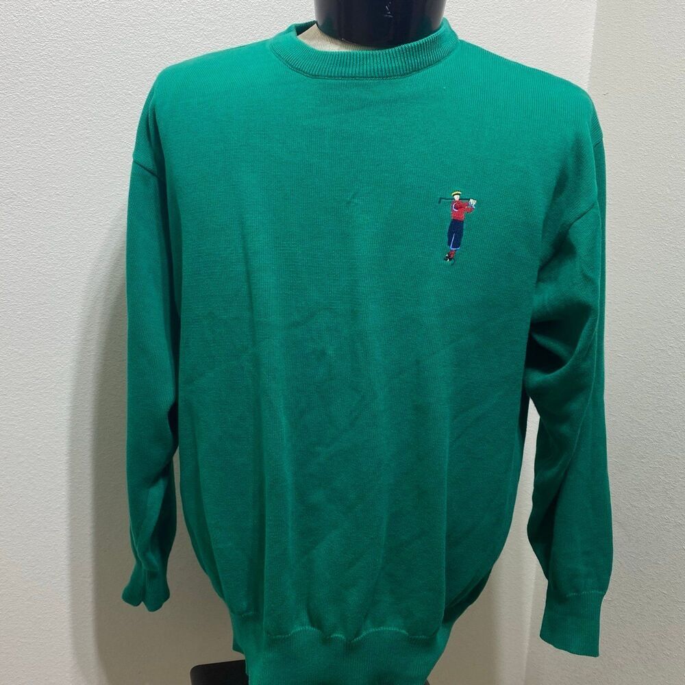 Cotton Traders Green Golf Pullover Sweater
Embroidered Logo Men's Size Large